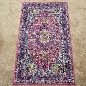 Pink/Blue/Yellow Area Rug, 3’ x 5’